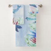 Custom Waterverf Ocean Animal Bad Handdoek (Insitu)