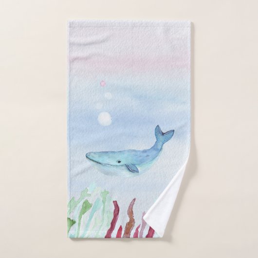 Custom Waterverf Ocean Animal Bad Handdoek (Handdoek)
