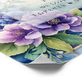 Custom Waterverf Paarse Bloemen Lijst Poster (Hoek)