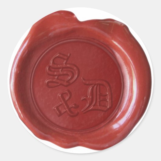 CUSTOM WAX SEAL - Diane - S&D - Blood Red Ronde Sticker (Voorkant)