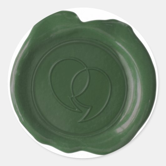 CUSTOM WAX SEAL - Lauren Logo - Flat Dk Green Ronde Sticker (Voorkant)