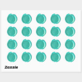 CUSTOM WAX SEAL - Szandra - Powder Blue Logo Ronde Sticker (Vel)