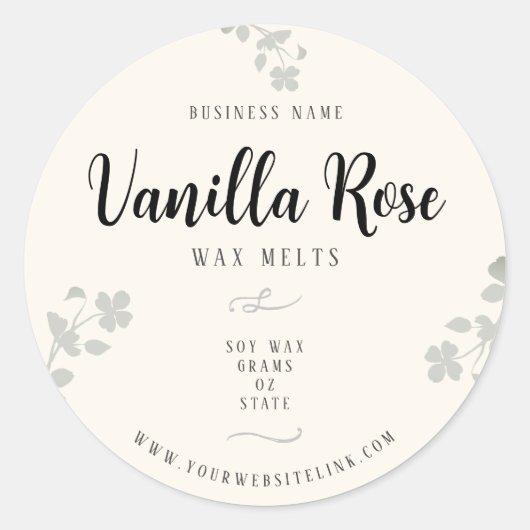 Custom Wax Smelt Botanische Boerderij Labels (Voorkant)