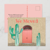 Custom We Coral Door Southwest Cactus Announcement Briefkaart (Voorkant / Achterkant)