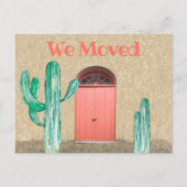 Custom We Coral Door Southwest Cactus Announcement Briefkaart (Voorkant)