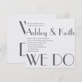 Custom We Do de Classic White Uitnodiging van het (Voorkant / Achterkant)