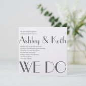 Custom We Do de Classic White Uitnodiging van het (Staand voorkant)