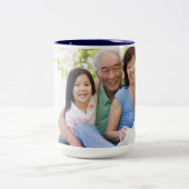 Custom we houden van je Opa Foto Tweekleurige Koffiemok (Center)