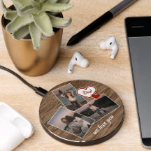 Custom We Love You Dad Heart op rustieke houtnerf