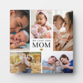 Custom We Love You Mom 5 Photo Collage White Fotoplaat (Voorkant)