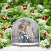 Custom We zijn verloofd! Bewaar foto Sneeuwbol (Kerstmis)