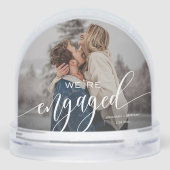 Custom We zijn verloofd! Bewaar foto Sneeuwbol (Achterkant)