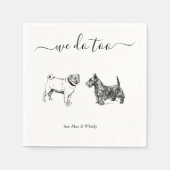 Custom Wedding 2 Dogs I Do Animal Pet Illustration Servet (Voorkant)