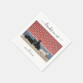 Custom Wedding 3 Dogs Drinks on Us Pet Fun Photo Servet (Hoek)