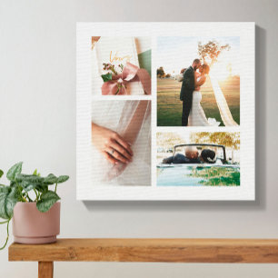 Custom Wedding 4 Fotocollage Canvas Afdruk