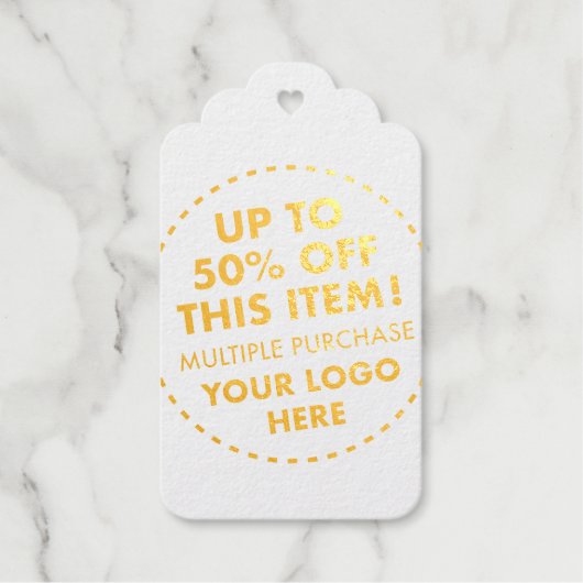 Custom Wedding 50% OFF Bulk Koop Kortingsgoud Cadeaulabels (Voorkant)