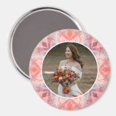 Custom Wedding Anniversary Pink Peach Star Photo Magneet (Voorkant / Achterkant)
