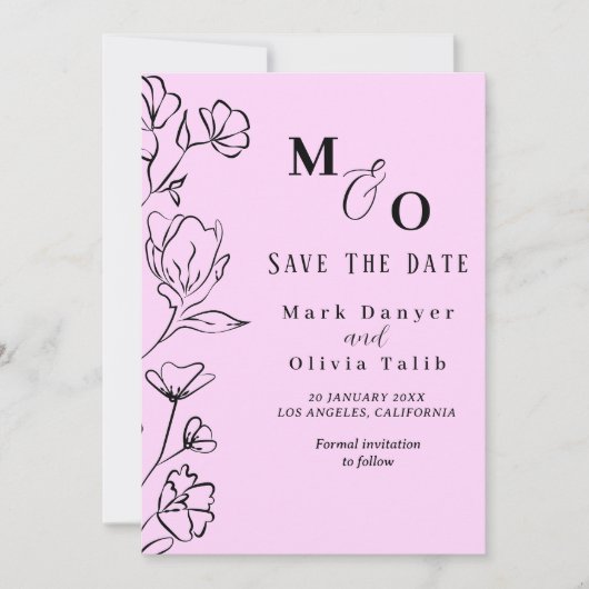 Custom Wedding Announcement – Save the Date Card (Voorkant)