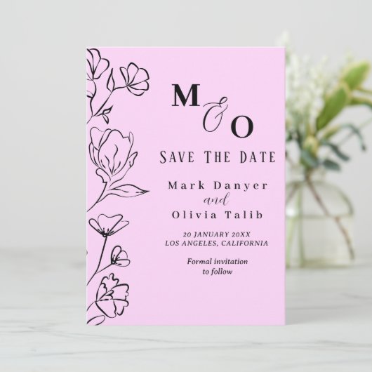 Custom Wedding Announcement – Save the Date Card (Staand voorkant)