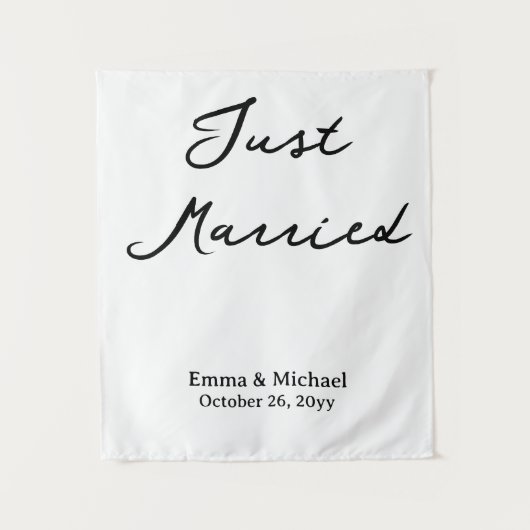 Custom Wedding Banner Personalized Ceremony Sign Wandkleed (Voorkant)