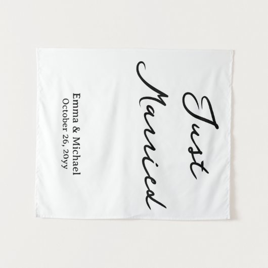 Custom Wedding Banner Personalized Ceremony Sign Wandkleed (Voorkant (horizontaal))