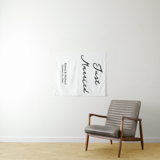 Custom Wedding Banner Personalized Ceremony Sign Wandkleed (In Situ (horizontaal))