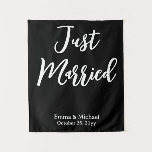Custom Wedding Banner Personalized Ceremony Sign Wandkleed (Voorkant)