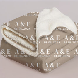 Custom Wedding Blanket for Couple, Bride & Groom Sherpa Deken