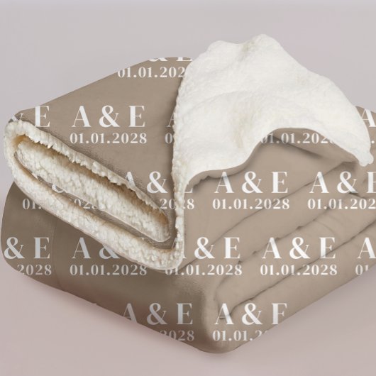 Custom Wedding Blanket for Couple, Bride & Groom Sherpa Deken