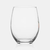 Custom Wedding Blush Pink Watercolor Peony Floral Wijnglas Zonder Voet (Rechts)