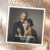 Custom Wedding Bride and Groom's Photo Servet