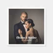 Custom Wedding Bride and Groom's Photo Servet (Voorkant)