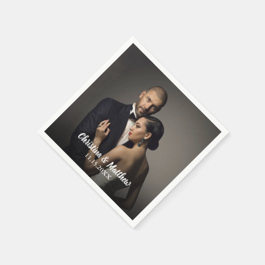 Custom Wedding Bride and Groom's Photo Servet (Hoek)