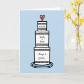 Custom Wedding Cake Illustration Wedding Card Kaart (Gele Bloem)