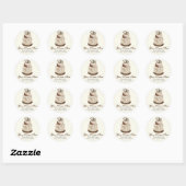 Custom Wedding Cake Moderne Dot Stripe Swirls Ronde Sticker (Vel)
