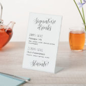 Custom Wedding Cocktail menu Reclamebord Met Voetstuk (Insitu)