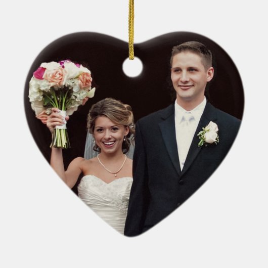 Custom Wedding Couple 💕 Keepsake Keramisch Ornament (Achterkant)