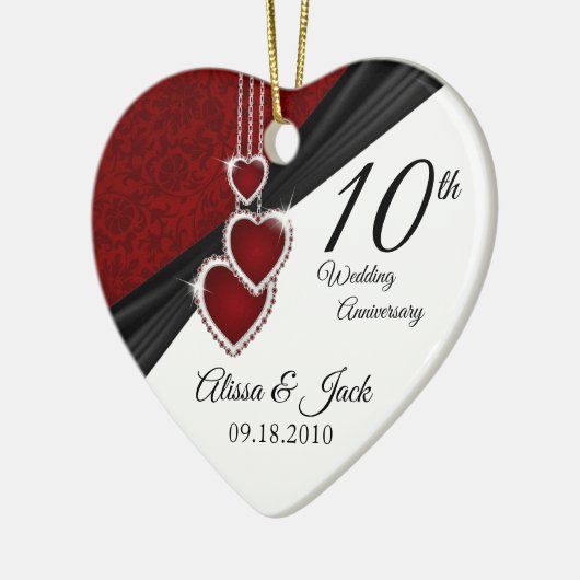 Custom Wedding Couple 💕 Keepsake Keramisch Ornament (Links)