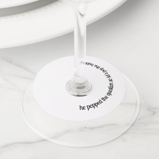 Custom Wedding Engagement Party Wijnglaslabel (Dichtbij)