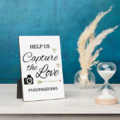 Custom Wedding Hashtag Sign with Easel – Tabletop  Fotoplaat (Zijkant)