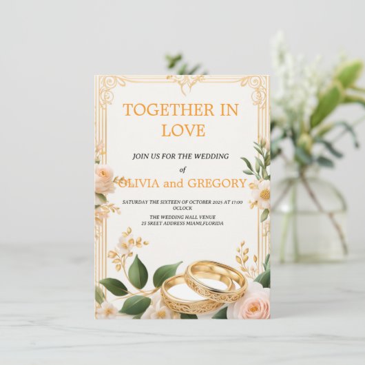 Custom Wedding Invitation Cards | Personalized  Kaart (Staand voorkant)