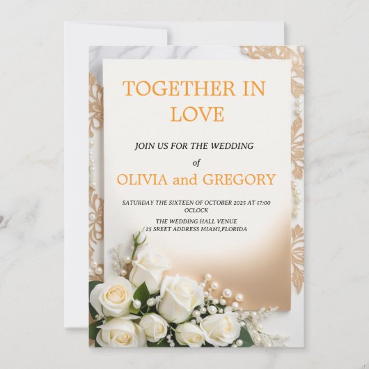 Custom Wedding Invitation Cards | Personalized Kaart (Voorkant)