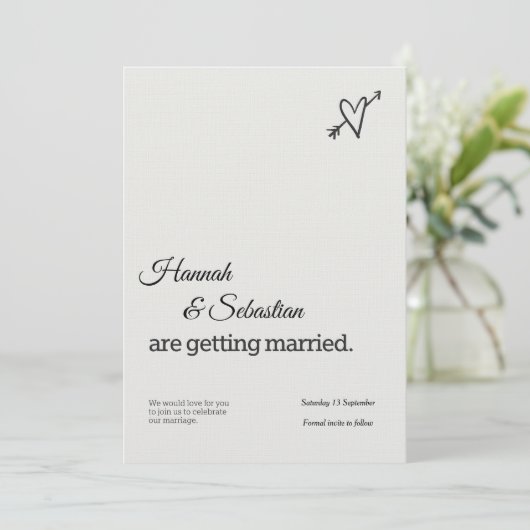 Custom Wedding Invitation – Elegant & Printable Kaart (Staand voorkant)