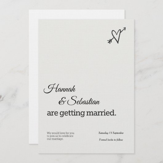 Custom Wedding Invitation – Elegant & Printable Kaart (Voorkant / Achterkant)