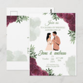 Custom Wedding Jubileum Invitation Briefkaart (Voorkant / Achterkant)