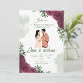 Custom Wedding Jubileum Invitation Kaart (Staand voorkant)