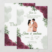 Custom Wedding Jubileum Invitation Kaart (Voorkant / Achterkant)