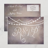Custom Wedding Jubileum Party RSVP-kaart Uitnodiging Briefkaart (Voorkant / Achterkant)