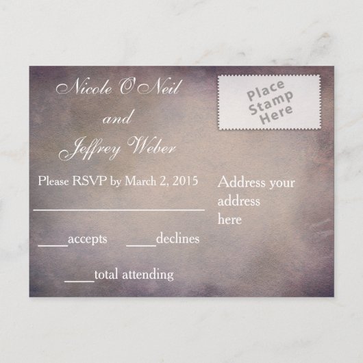 Custom Wedding Jubileum Party RSVP-kaart Uitnodiging Briefkaart (Achterkant)