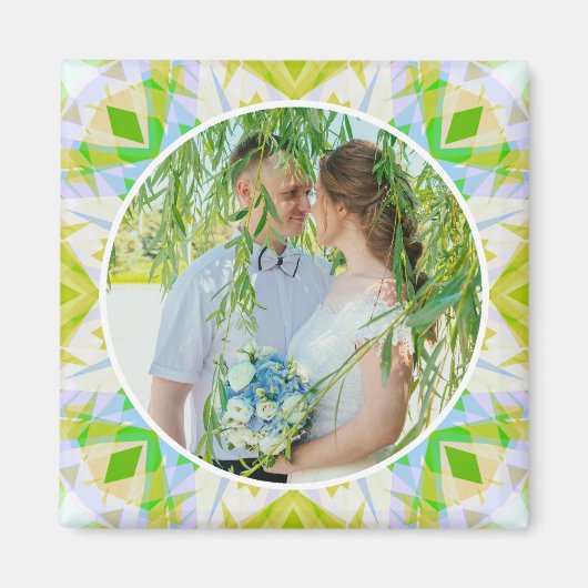 Custom Wedding Jubileum Spring Green Foto Magneet (Voorkant)